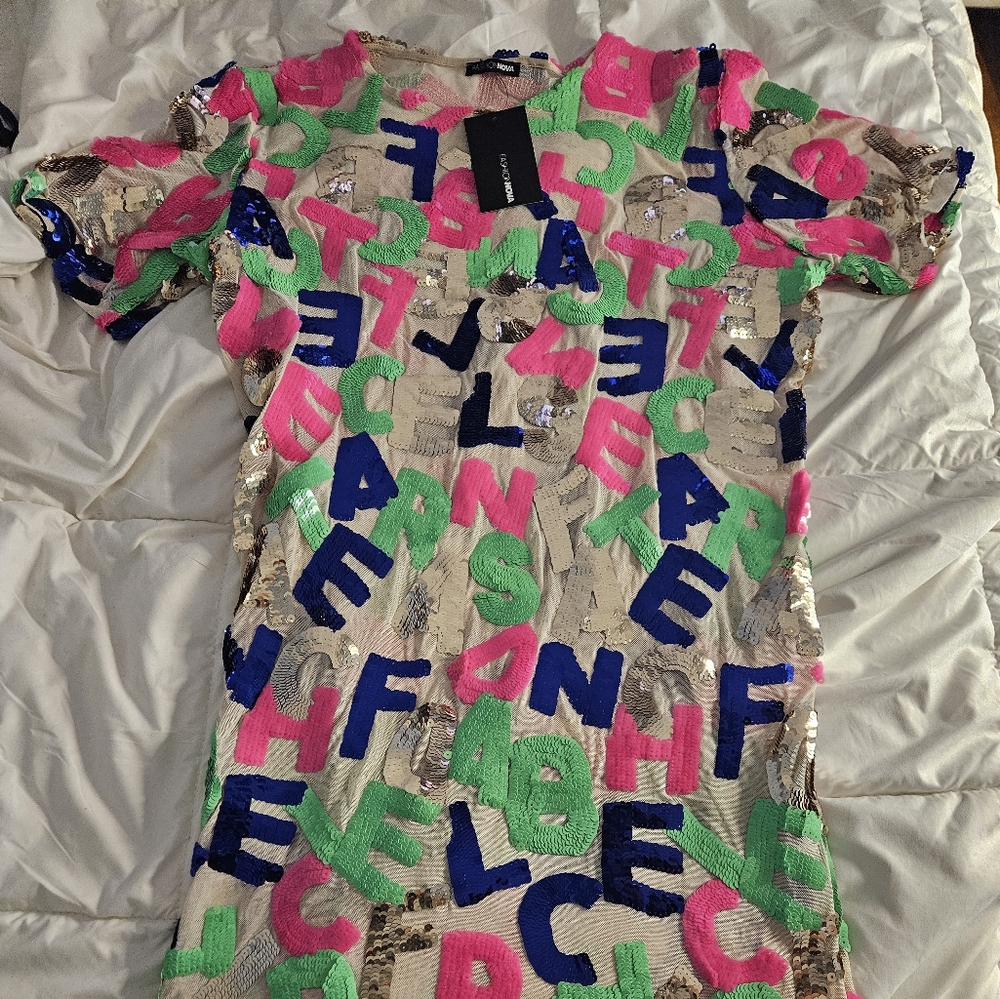 Fashion Nova Beautiful Sequined Dress ** Brand New **